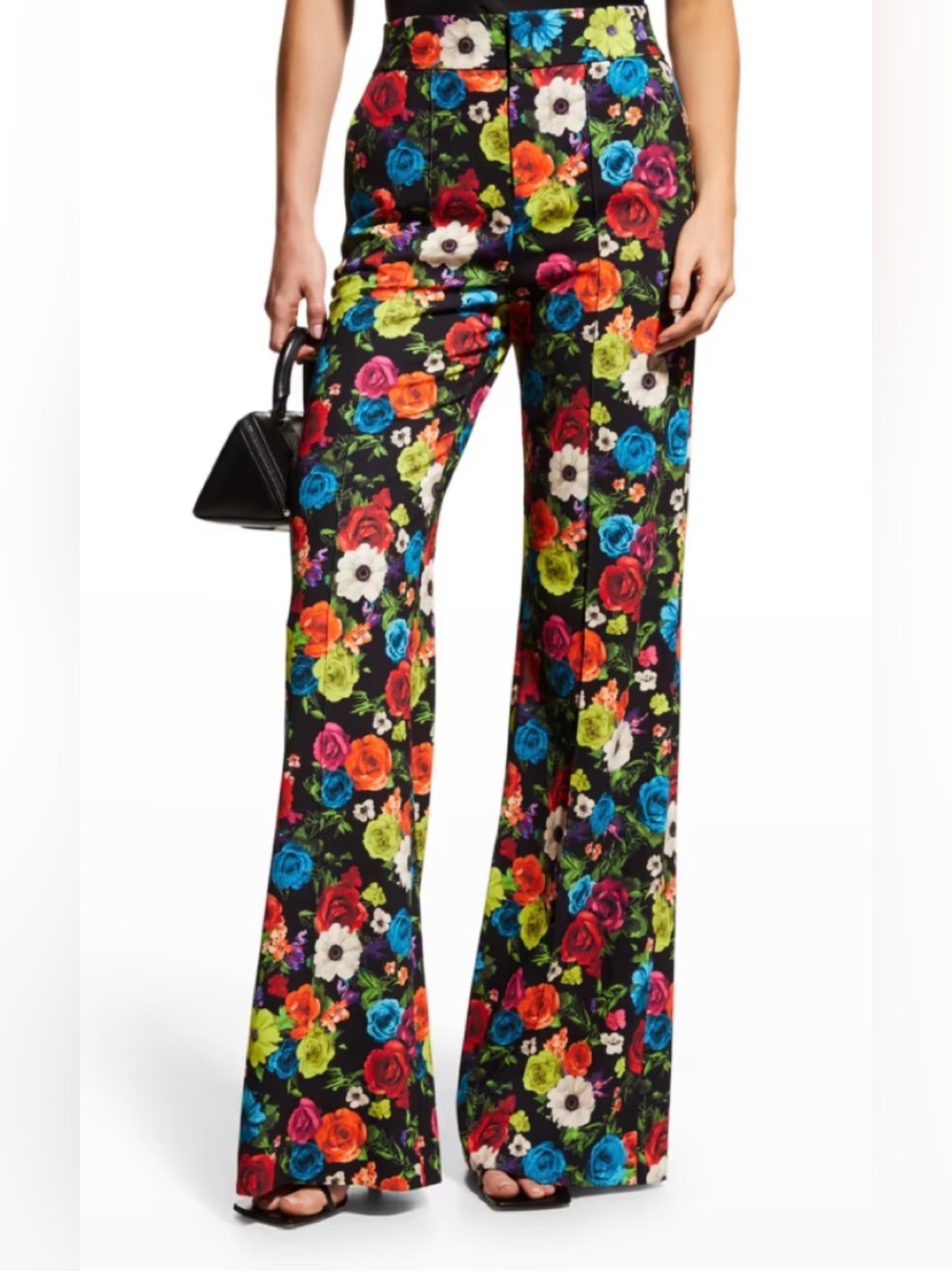 ALICE + OLIVIA NWT 4 Dylan Flower Garden High Waisted Wide Leg Pants Floral